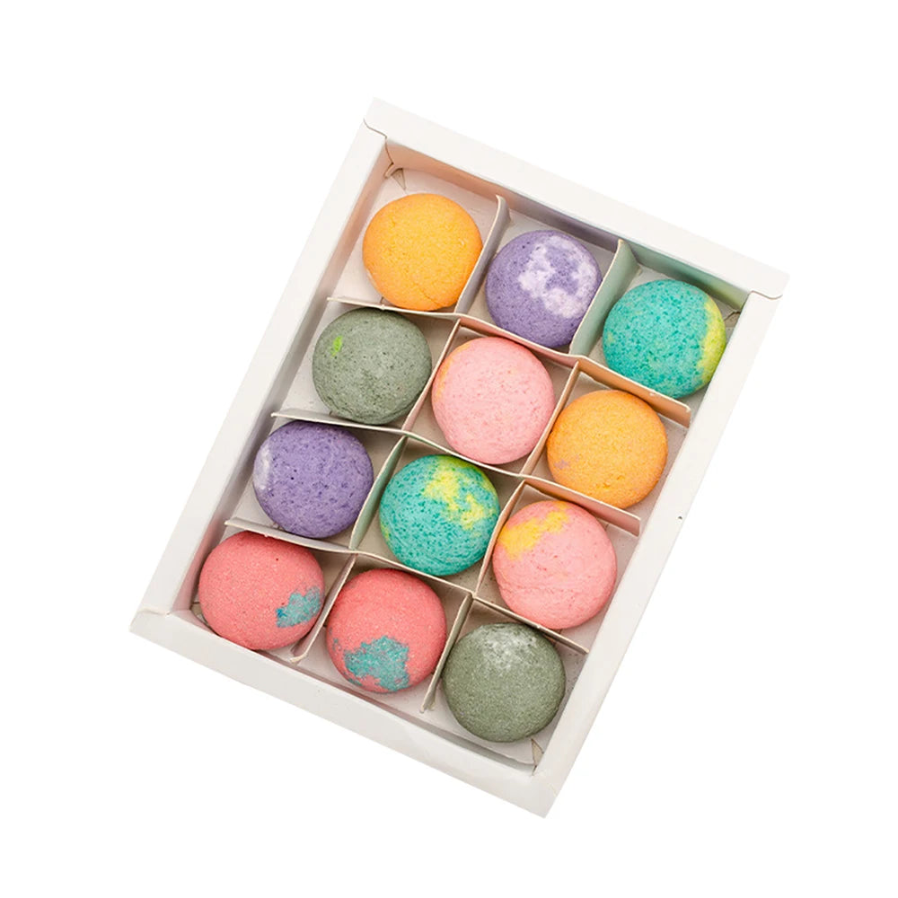 12pcs Organic Bath Bombs Gift Natural Mini Handmade Bathing Foot Spa Bomb Rich Essential Oils For Moisturizing Dry Skin Relaxing
