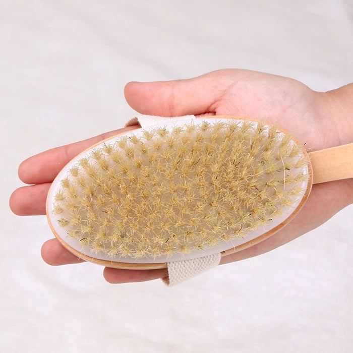 Wooden Handle Bath Bristle Detachable Massage Bath Brush