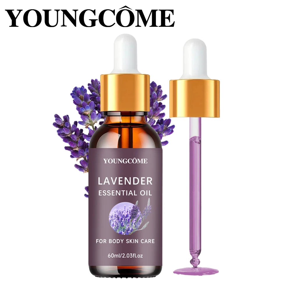 Organic Lavender Essential Oil 100% Pure - Aromatherapy for Sleep & Stress Relief, Natural Skin & Hair Care, Skin 40/60ml set
