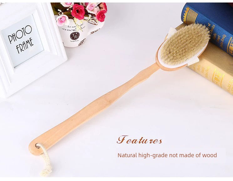 Wooden Handle Bath Bristle Detachable Massage Bath Brush