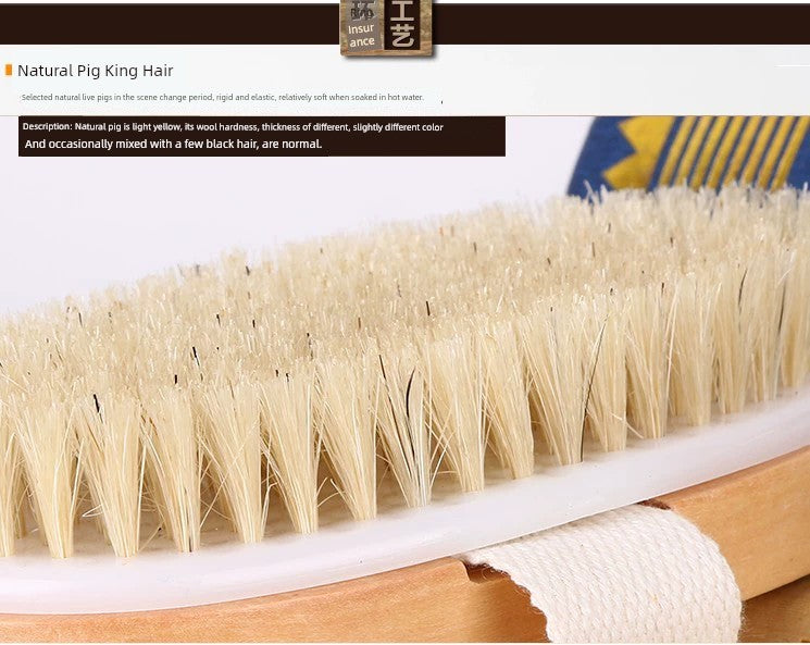 Wooden Handle Bath Bristle Detachable Massage Bath Brush