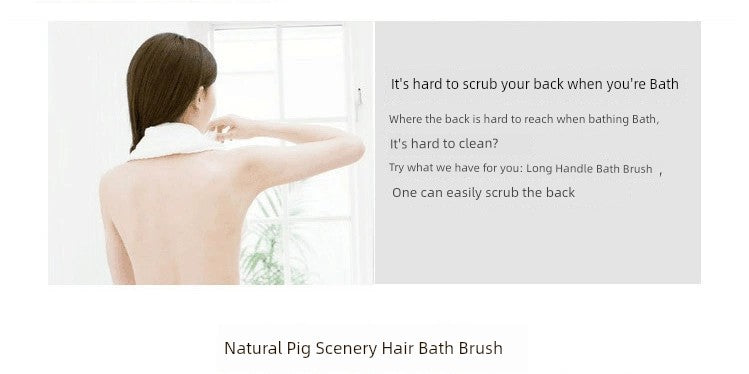 Wooden Handle Bath Bristle Detachable Massage Bath Brush