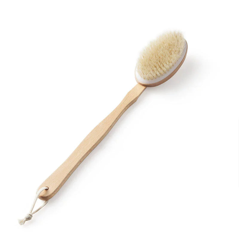 Wooden Handle Bath Bristle Detachable Massage Bath Brush