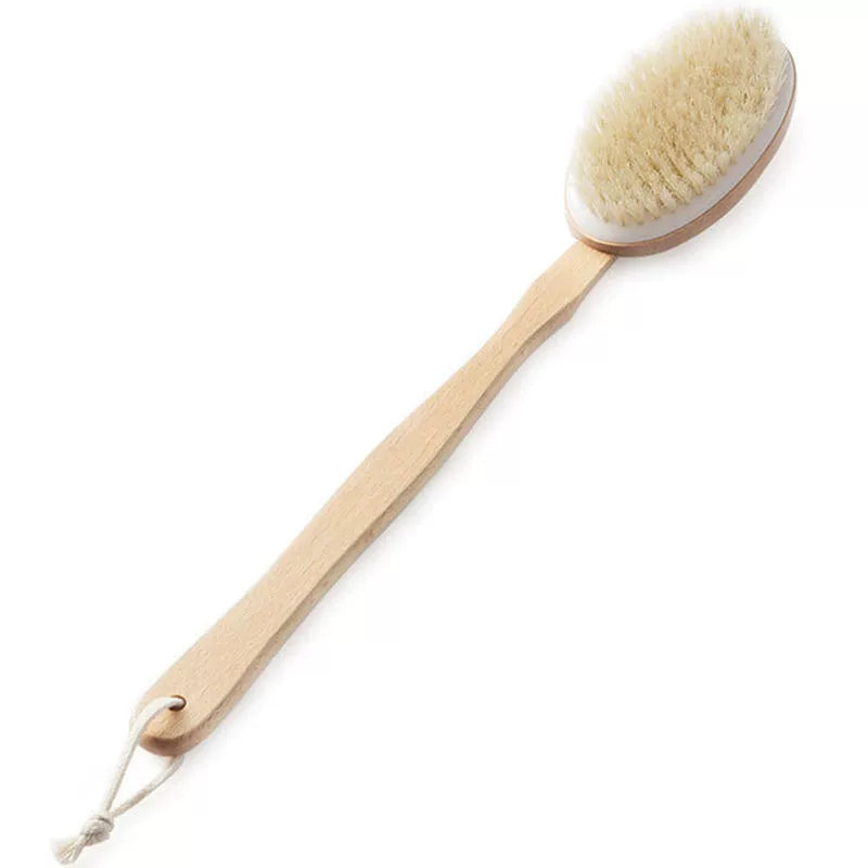 Wooden Handle Bath Bristle Detachable Massage Bath Brush